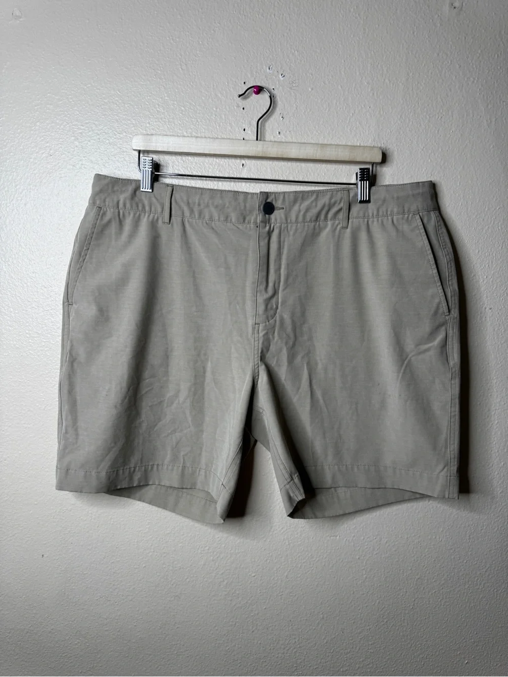 Faherty Mens Size 38 All Day Shorts Khaki Stretch Drawstring Cotton 7